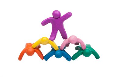 Renkli hamuru insanlar kalabalık grup