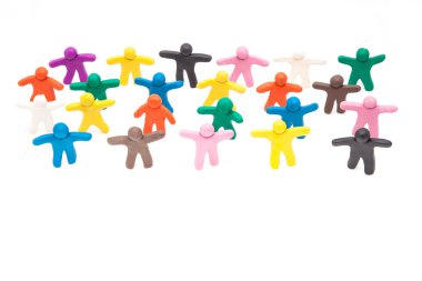 Renkli hamuru kalabalık grup