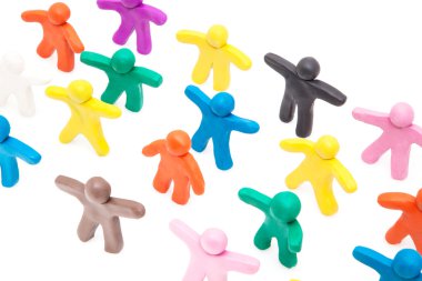 Renkli hamuru kalabalık grup