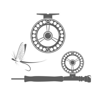 Fishing reel icons clipart