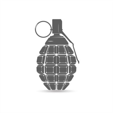Grey hand grenade clipart