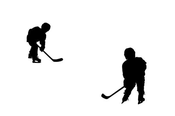 Hokejové hráče siluety — Stock fotografie