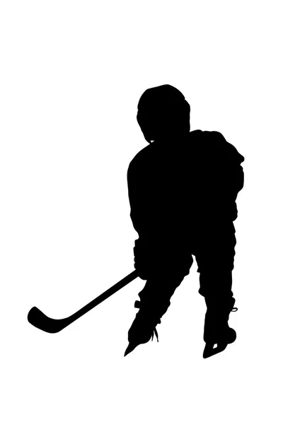 Silhouette de joueur de hockey — Photo