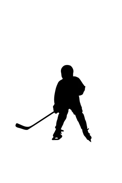 Silhouette de joueur de hockey — Photo