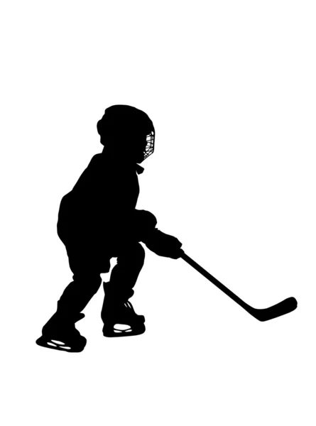 Silhouette du joueur de hockey — Photo