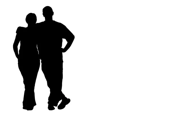 Silhouettes of men and women — Stock Photo, Image