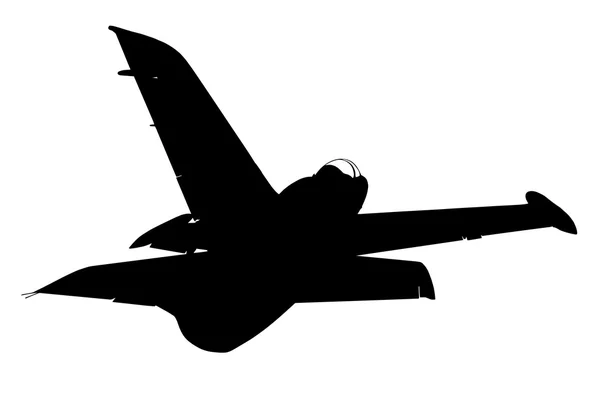 Askeri uçak silueti — Stok fotoğraf