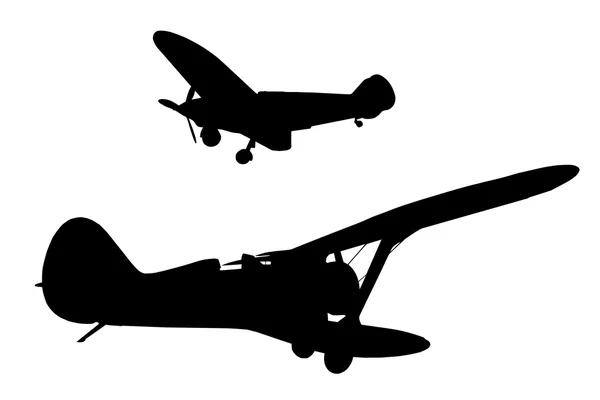 Silhouetten van militaire vliegtuigen — Stockfoto