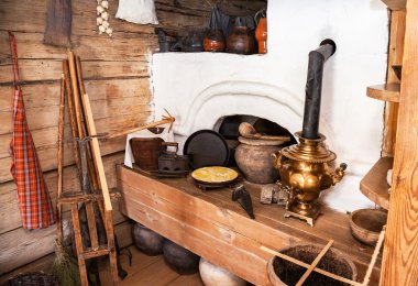 Eski kırsal ahşap ev iç