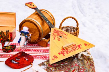 Balalaika and other products of Russian folk art clipart