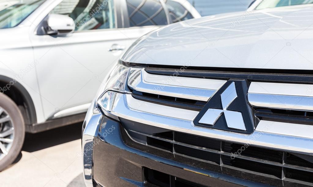 SAMARA, RUSSIA - MAY 14, 2016: Vehicles Mitsubishi near the office of official dealer. Mitsubishi Motors Corporation is a Japanese automotive manufacturer