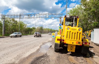 Ağır inşaat makinaları Park yakınındaki yapım aşamasında 