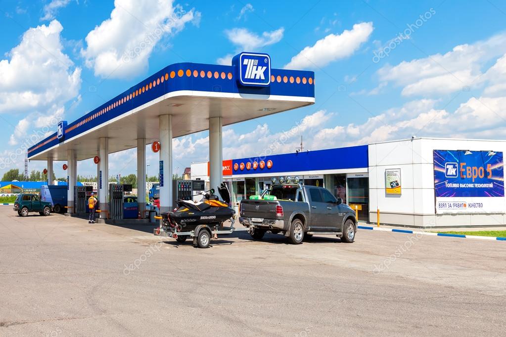 TVER REGION, RUSSIA - JUNE 26, 2016: TNK gas station. TNK is one of the largest russian oil companies