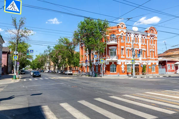 Samara Russland Juni 2019 Stadtstraße Mit Autos Und Straßenbahn Bei — Stockfoto