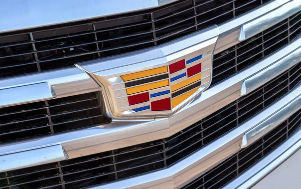 Samara Rusland Oktober 2020 Closeup Visning Cadillac Logo Bilen Amerikansk - Stock-foto