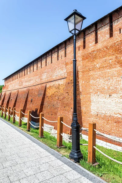 Mur Briques Rouges Kolomna Kremlin Médiéval Histoire Russe Visites Touristiques — Photo