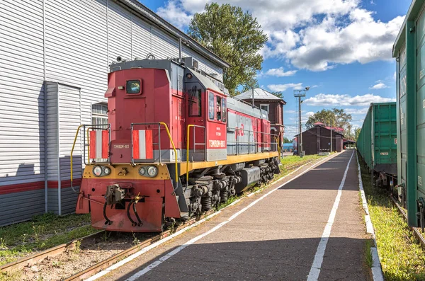 Borovichi Russia September 2020 Shunting Locomotive Tem18Dm Provincial Railway Station — Stock Photo, Image