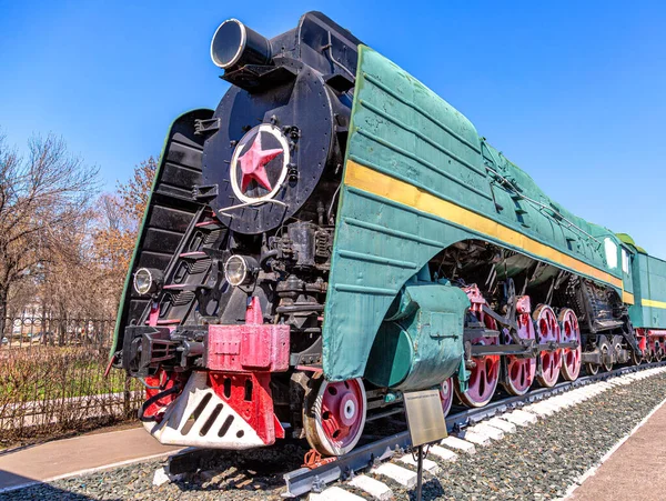 Samara Russia April 2017 Retro Soviet Steam Mainline Passenger Locomotive — Stock Photo, Image