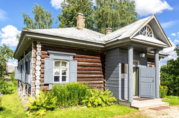 Konchansko-Suvorovskoe, Russia - August 6, 2020: Museum homestead of Generalissimo Alexander Suvorov near Borovichi in summer sunny day