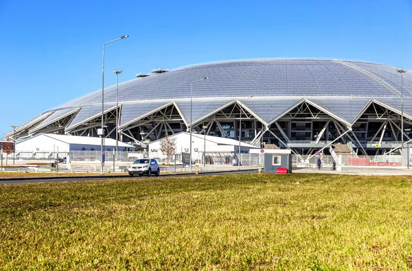 Samara Rosja Października 2020 Stadion Piłkarski Samara Arena Słoneczny Dzień — Zdjęcie stockowe