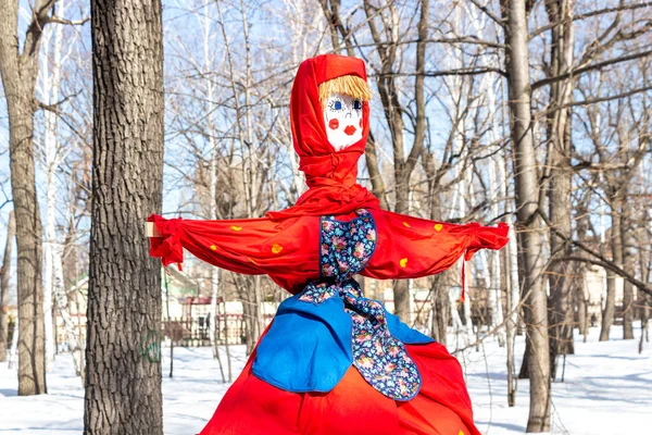 Samara Russie Mars 2016 Shrovetide Russie Grosse Poupée Pour Feu — Photo