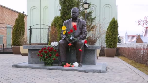 Samara Rússia Novembro 2017 Monumento Famoso Diretor Cinema Russo Eldar — Vídeo de Stock