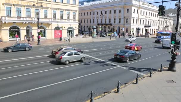 São Petersburgo Rússia Agosto 2018 Vista Sobre Nevsky Prospet Rua — Vídeo de Stock