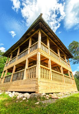 Konchansko-Suvorovskoe, Rusya - 6 Ağustos 2020: Borovichi yakınlarındaki House-Museum of Generalissimo Alexander Suvorov yazlık evi