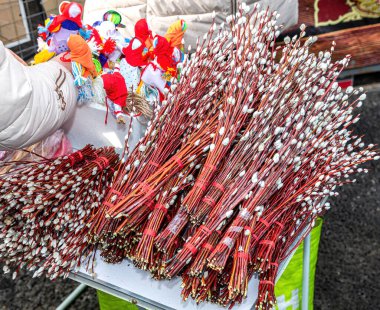 İlkbahar ve Paskalya 'nın sembolü olarak söğüt dalları. Palm Sunday sembolü