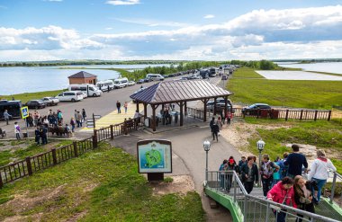 Sviyazhsk, Rusya - 11 Haziran 2018: Sviyazhsk adası. Tataristan 'daki tarihi eser ve Rusya' daki dünya mirası