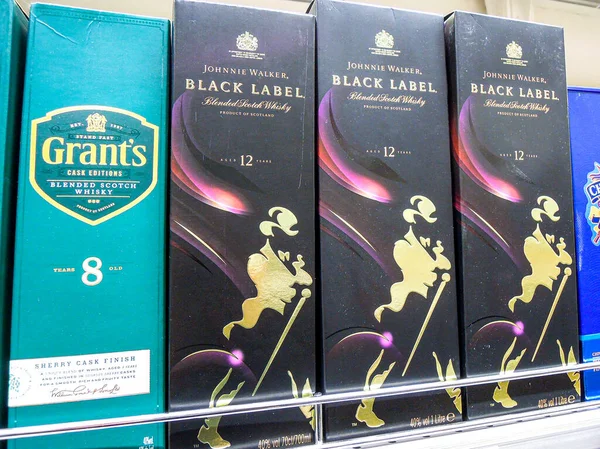 Samara Rusia Enero 2020 Johnnie Walker Whisky Listo Para Venta — Foto de Stock