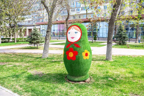 Samara Russia May 2021 Landscape Sculpture Form Matryoshka Doll City — Stock Photo, Image