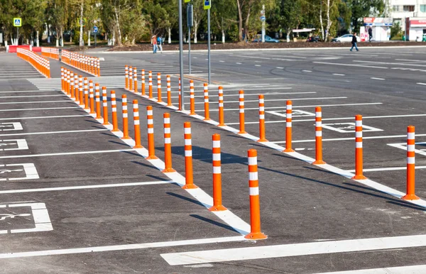 Pedestrian crossing on a gray asphalt parking lot — Stock Photo, Image