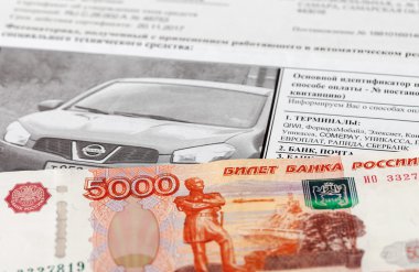 Samara, Rusya - 9 Ekim 2014: Para cezası ödeme makbuzu 