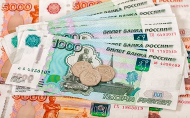 Rus ruble sikke ve banknot kapat