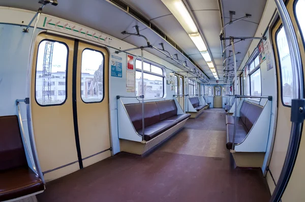 Vista interna del treno dei carri in metropolitana — Foto Stock