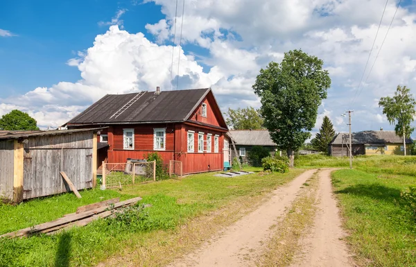 Russian village in sunny summer day — Stock Photo, Image