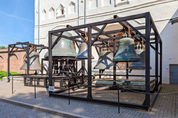 Old church bells of St. Sophia Cathedral in Novgorod kremlin, Ru