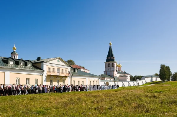 The annual sacred religious procession of Icon of Our Lady of Iv — Stock Photo, Image