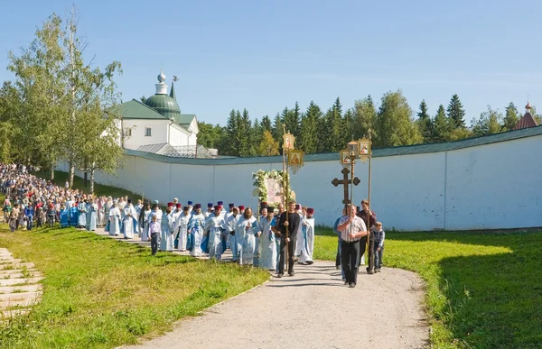 La sacra processione religiosa annuale di Icona di Nostra Signora di Iv — Foto Stock