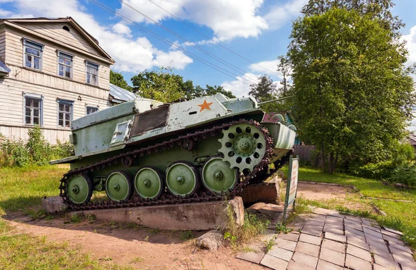 Soviet light semi armored tracked artillery tractor AT-P  as mon — Stock Photo, Image