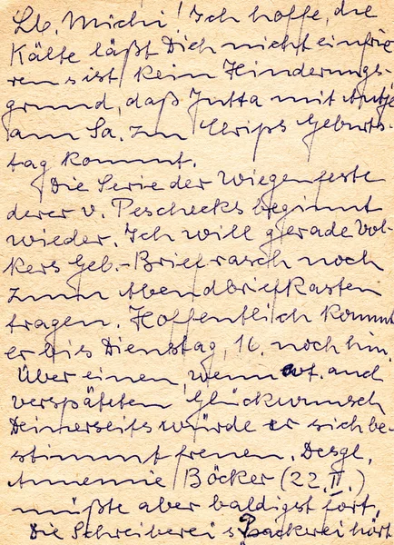 Fragmento de una antigua carta manuscrita, escrita en alemán. Puede ser —  Fotos de Stock