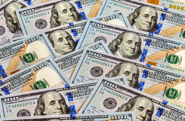Hög med dollar, pengar bakgrund — Stockfoto