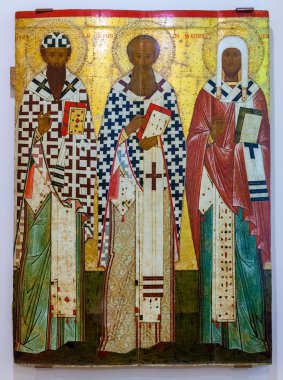 Ss Cyril ve Alex Athanasius antika Rus Ortodoks simgesi