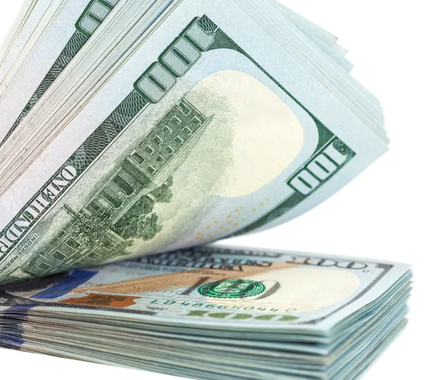 Heap of one hundred dollar bills close up — Stock Photo, Image