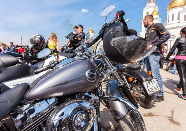 The traditional annual May Day gathering of bikers in Samara, Ru