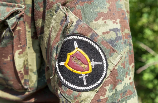 Chevron en los uniformes de manga de las fuerzas especiales rusas — Foto de Stock