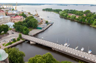 Eski şehir Vyborg gözlem güverte üzerinde Üstten Görünüm