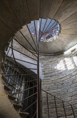 Stone spiral staircase in St. Isaac's Cathedral in St. Petersbur
