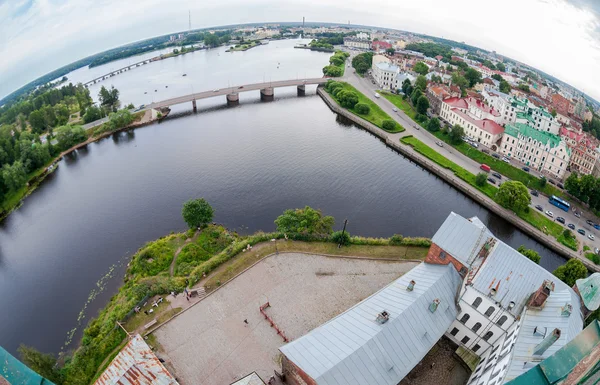 Rybie oko widok na stare miasto od ustrojenia obserwacji Vy — Zdjęcie stockowe